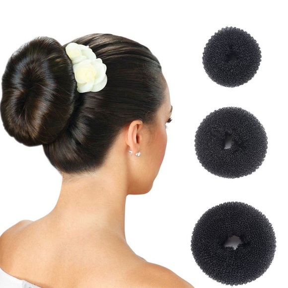 3/$25💥 NWOT Bun Donut Form Sponge Hair Accessory Medium Size black - Picture 1 of 8